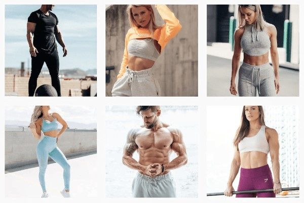 Example of fitness brand content featuring athletes modeling activewear products.