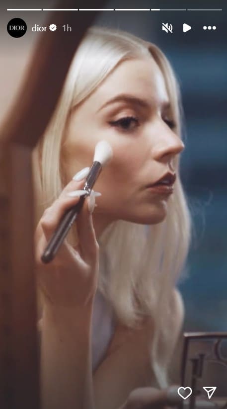 Example of a branded Instagram Story ad showing a creator using a beauty product.