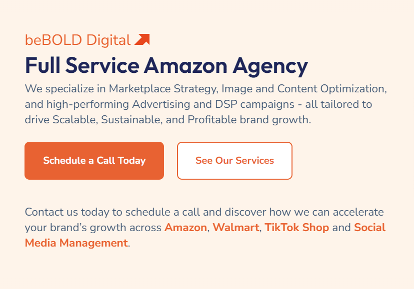 Amazon Marketing Agency: beBOLD Digital