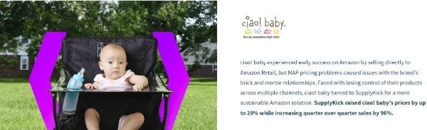 Amazon brand case study showing how MAP pricing adjustments increased Cîalo Baby sales by 36%.