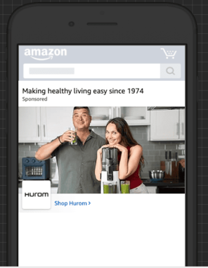 Example of Amazon Sponsored Brand ad on mobile promoting Hurom juicers.