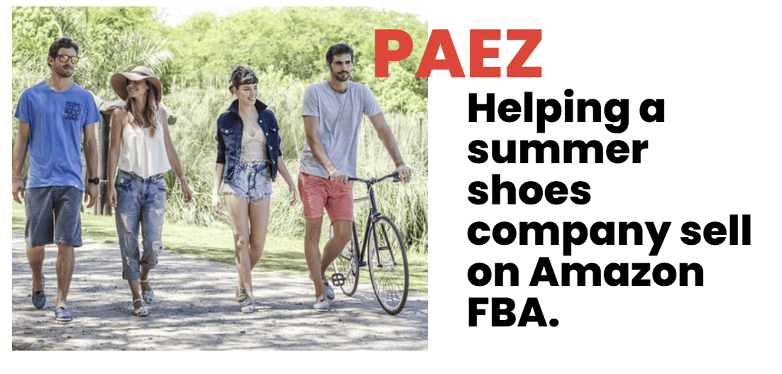 PAEZ case study highlighting how the summer shoes brand successfully scaled sales on Amazon FBA.